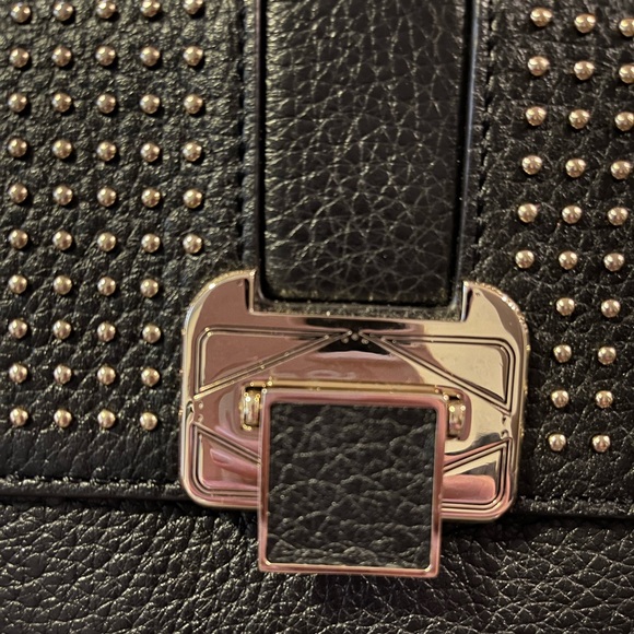 Lightly used, Rebecca Minkoff black with gold stud clutch - Picture 2 of 4